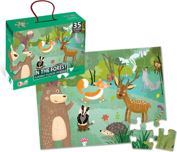 Podlahové jumbo puzzle se zvířaty z lesa, 35 dílků