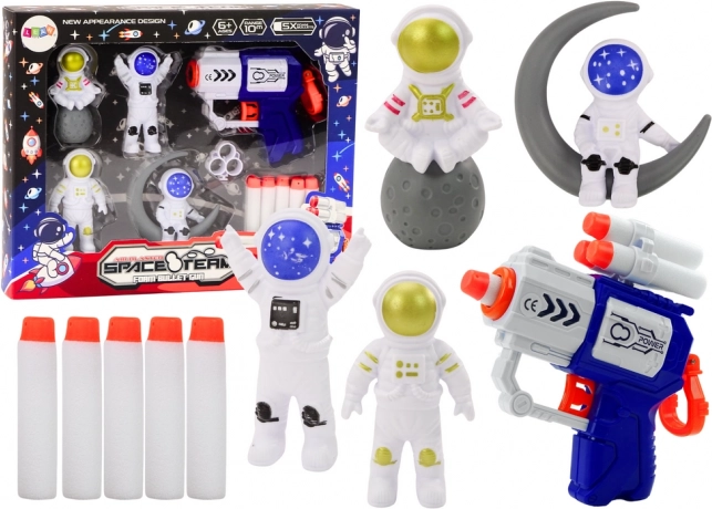 Kosmický set – pistole na měkké šipky s figurkami kosmonautů