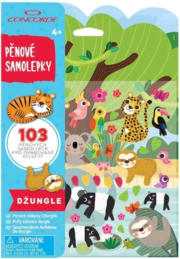 Pěnové samolepky CONCORDE – džungle, opakovaně použitelné