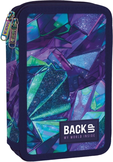 Dvoukomorový školní penál s vybavením BackUP Crystal