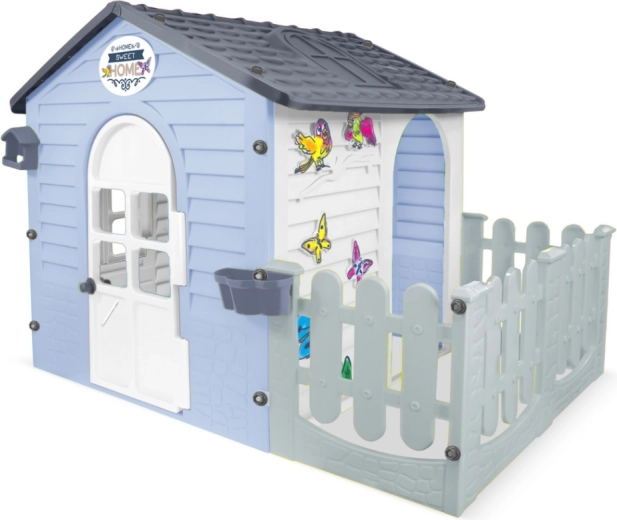 Mochtoys dětský zahradní domeček modrý s terasou
