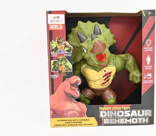 Behemoth dinosaurus triceratops se světlem a zvukem 21 cm