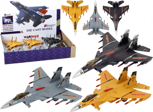 Model letadla s třecím pohonem šedý černý nebo žlutý