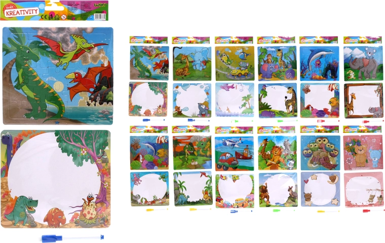 Kreativní sada puzzle s popisovačem - 1 kus