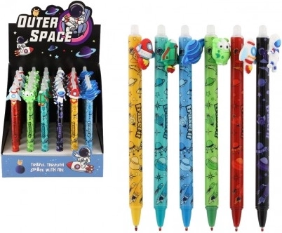 Gumovací kuličkové pero Vesmír 0,5 mm, modrý inkoust