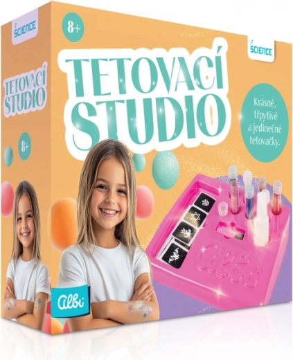 Albi science tetovací studio – kreativní sada na třpytivé a svítící tetování