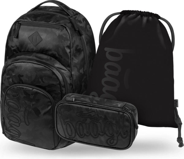 Baagl školní set Coolmate Onyx – batoh, penál a sáček