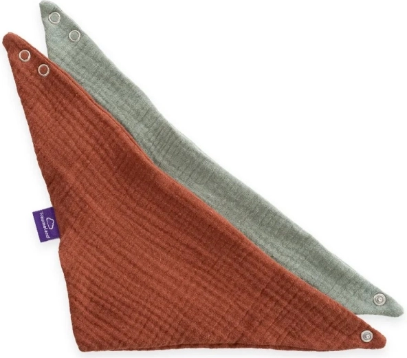 Träumeland bandana slintáček terrakota a šalvějově zelený - 2 ks