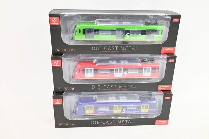 Kovový model metra se světlem a zvukem v krabičce