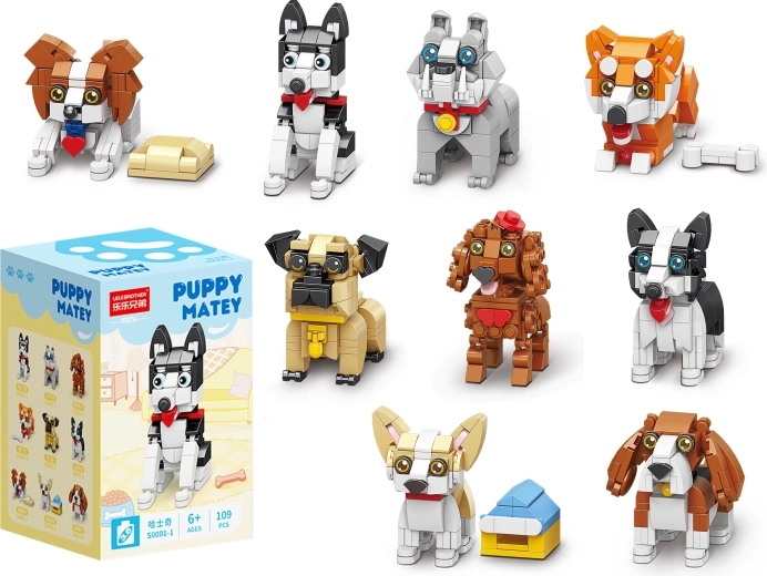Puppy Matey mini stavebnice roztomilí pejsci (9 variant) - 1 kus