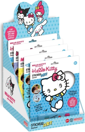 Okenní samolepky a omalovánky s barvami Hello Kitty a Kuromi (2 druhy), 19 × 23 cm