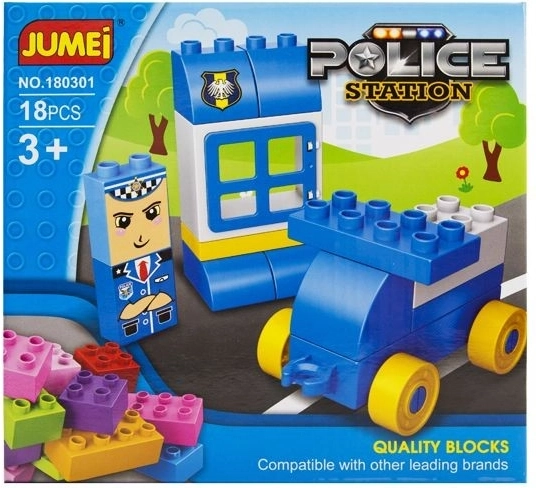 Jumei stavebnice policejní stanice 18 dílků (3+) 20 × 19 cm - 1 kus