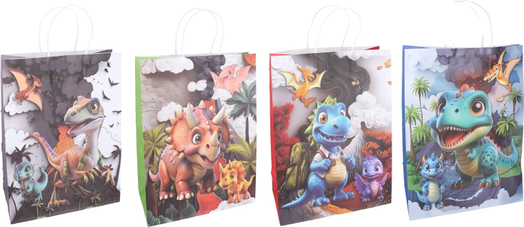 Dětská dárková taška s dinosaury, velikost M - 1 kus