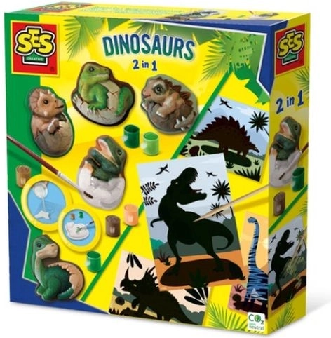 SES odlitky ze sádry dinosauři 2 v 1