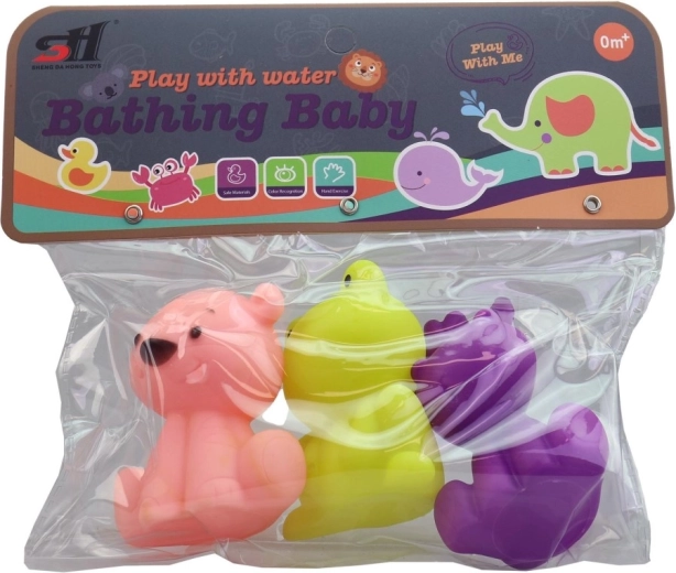 Stříkací zvířátka do vany, sada 3 ks