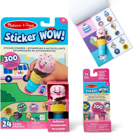 Kreativní sada samolepek Sticker Wow zmrzlina na kornoutu Melissa & Doug