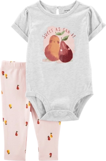 Carter's 2dílný set body s krátkým rukávem a legín Grey pears pro holčičku 9 m
