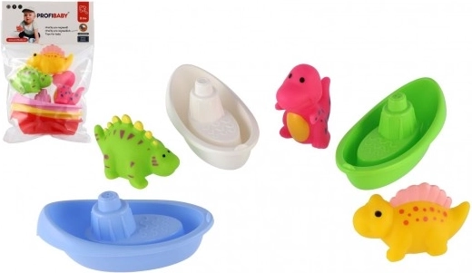 Sada do koupele: lodičky a stříkací dinosauři (3+3 ks)