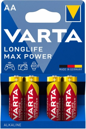 Varta Longlife Max Power alkalické baterie AA, 4 ks