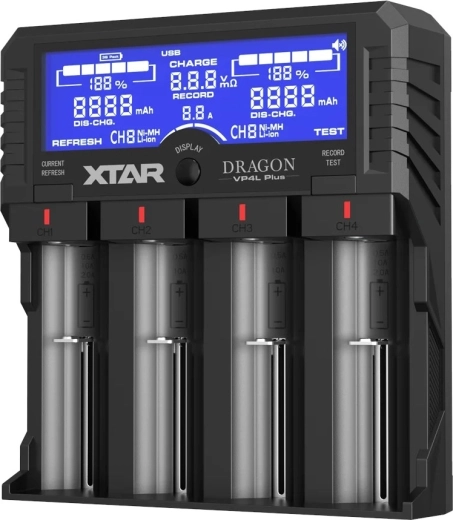 XTAR dragon VP4L plus nabíječka akumulátorů Li-ion a Ni-MH