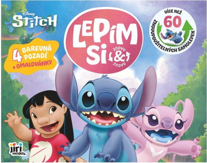 Sešit Lepím si znovu a znovu Lilo & Stitch se samolepkami a omalovánkami