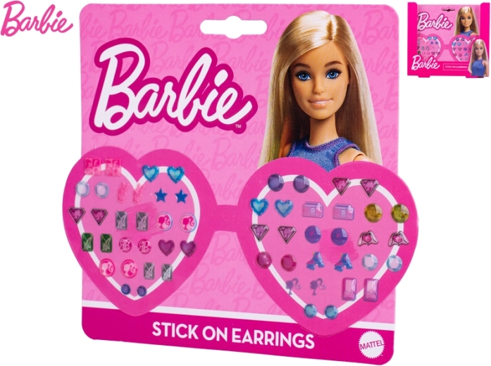 Nalepovací náušnice BARBIE – sada 28 párů pro děti