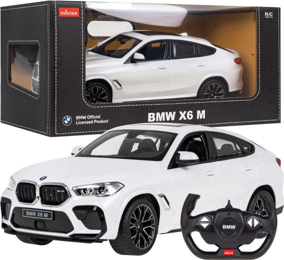 Rastar BMW X6 M 1:14 RC auto s dálkovým ovládáním 2,4 GHz – Bílá