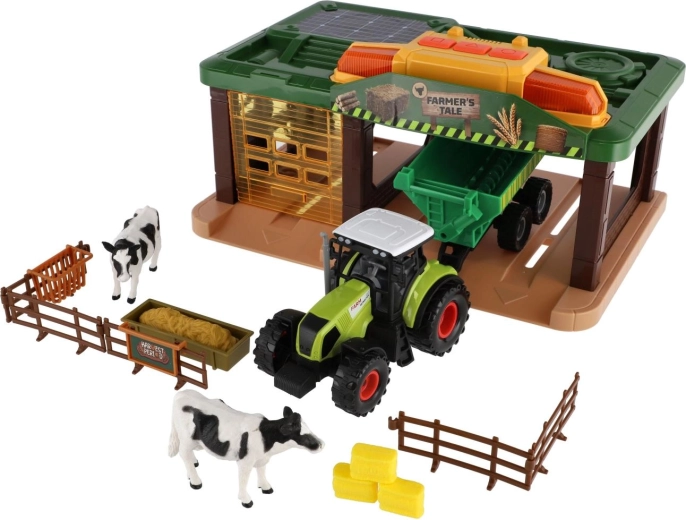 Traktor s přívěsem pro farmářské práce