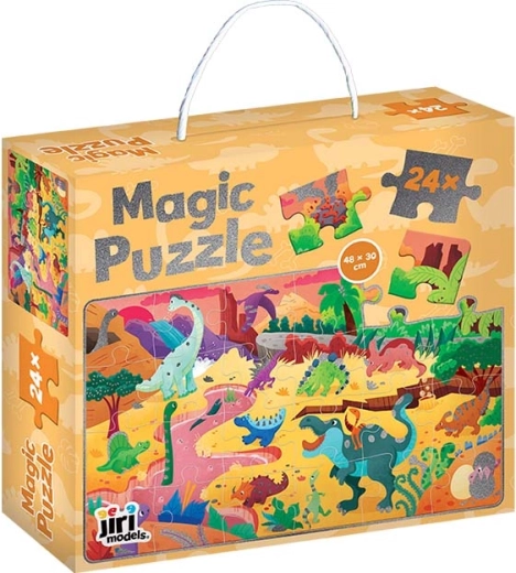 Třpytivé puzzle v krabičce Dinosauři