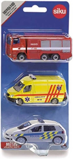 Siku sada záchranných autíček český design (hasiči, sanitka, policie)