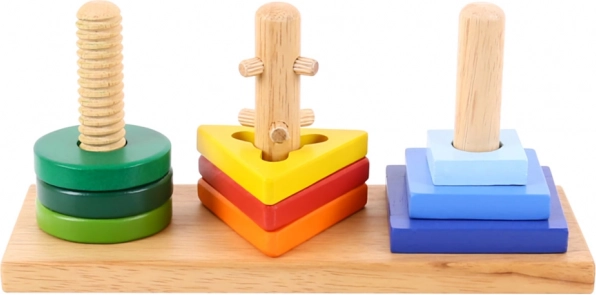Dřevěná vzdělávací vkládačka s tvary Bigjigs Toys – nasaď a otoč