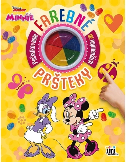 barevné prstové barvy s knížkou minnie mouse