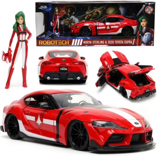 Kovový model ROBOTECH: Miriya Sterling & Toyota Supra 2020 1:24 s figurkou
