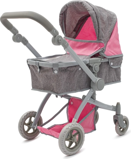 Kočárek pro panenky 2v1 Baby Mix Sophie růžovo-šedý