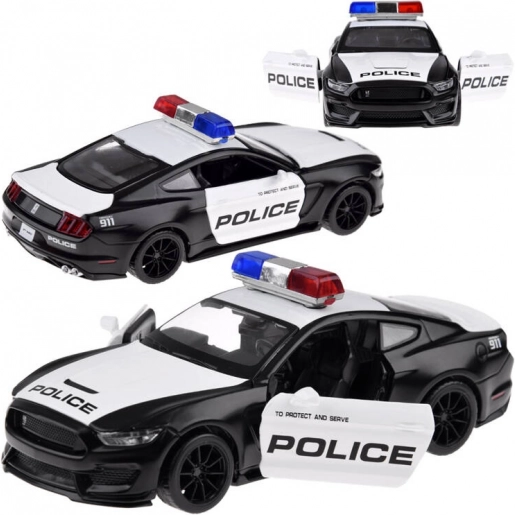 Kovový policejní vůz Ford Mustang Shelby GT350 1:32 se světly a zvuky
