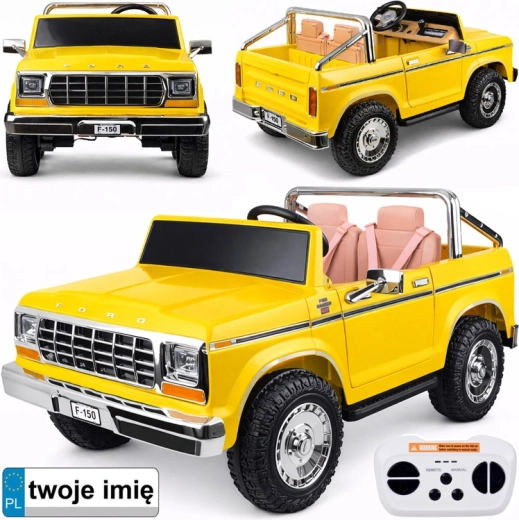 Elektrické autíčko pro děti FORD Bronco Pickup pro dva – žlutá