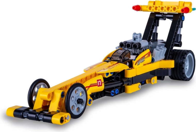 Stavebnice CaDA Drag Racing žlutý dragster 1:29