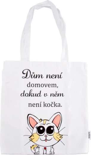 Bavlněná taška CAT HOME bílá