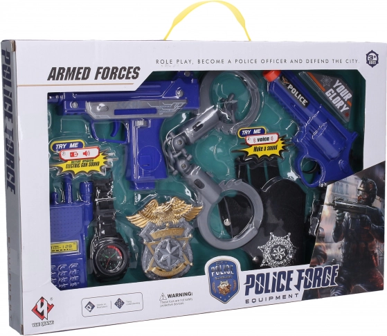 Policejní sada zbraní pro děti 18 cm se zvukovými efekty