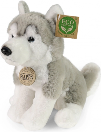 Plyšový pes Husky sedící 23 cm