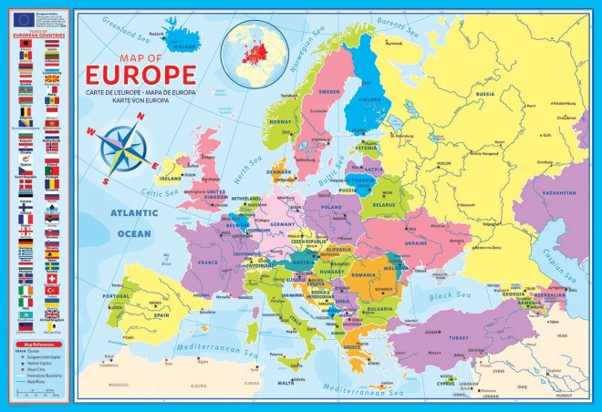 EUROGRAPHICS puzzle mapa Evropy 200 dílků