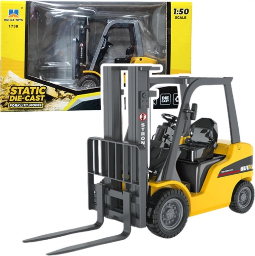 Kovový Vysokozdvižný Vozík Huina Žlutý 1:50