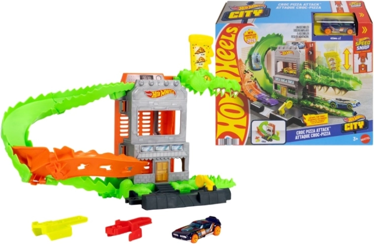 Hot Wheels krokodýl – útok na pizzerii (herní sada)