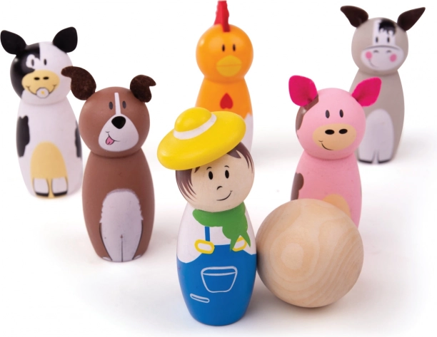 Dřevěné kuželky farma od Bigjigs Toys