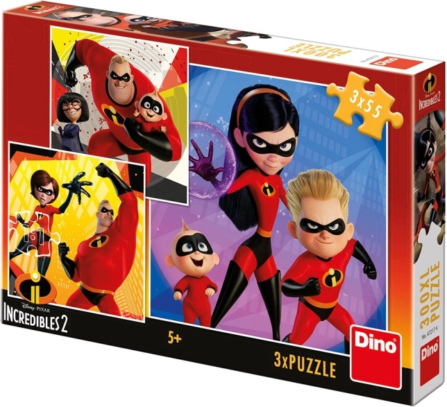 Puzzle Úžasňákovi 2: Hrdinové 3x55 dílků