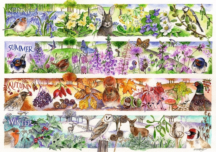 Puzzle TREFL Premium Plus tea time: čtyři roční období 1000 dílků