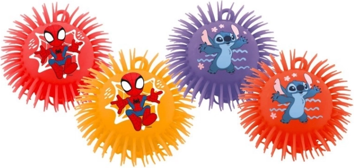 Chlupatý gumový míč 230 mm – SPIDEY a STITCH (mix motivů)