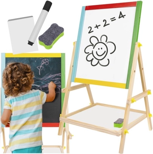 Dřevěná oboustranná otočná magnetická tabule pro děti KRUZZEL
