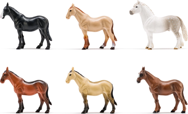 Sada 6 realistických koní