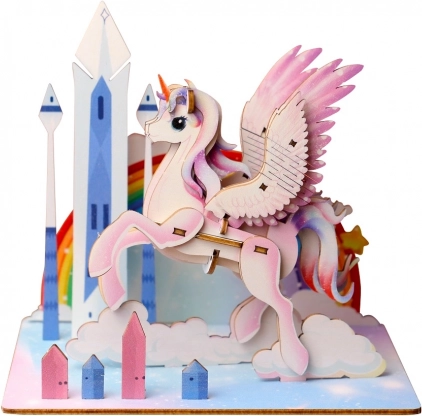 EscapeWelt 3D dřevěné puzzle jednorožec